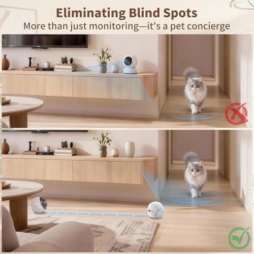 Image of 1080P Moving Pet Robot Camera, Smart Home Security Robot with Auto Tracking, Night Vision, 2-Way Audio, Auto-Recharge, Motion Alerts, App Control for Pet, Baby & Elderly Care