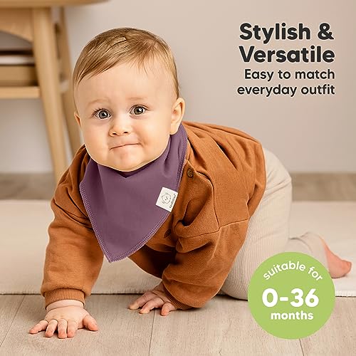 Image of KeaBabies 8pk Organic Baby Bandana Bibs for Drooling and Teething (Lilac)