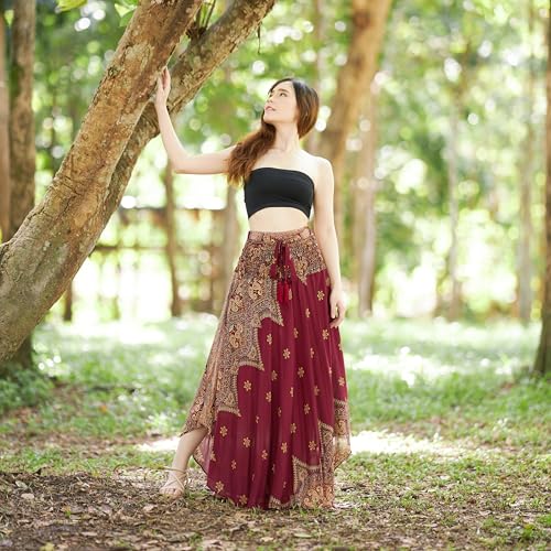 Lannaclothesdesign Women's Long Maxi Skirt Bohemian Gypsy Hippie Style Clothing Boho Skirts2
