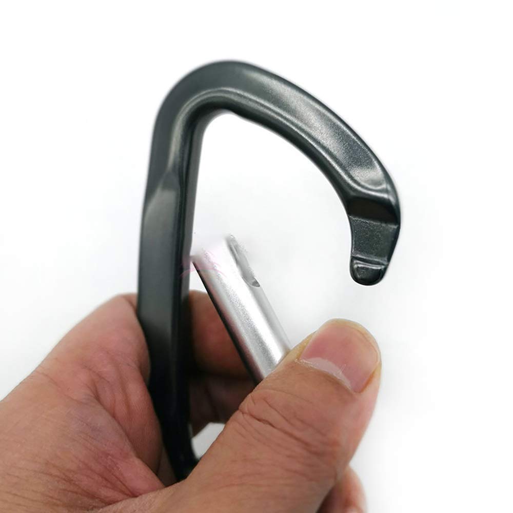 Mousqueton en Acier Inoxydable Clip Clip Crochet 2 Mousqueton Porte Droite/Mousqueton en Acier Inoxydable Clip de Fixation Clip 22kn Porte-clés Sac à Dos Super Durable (Noir,100x56mm)