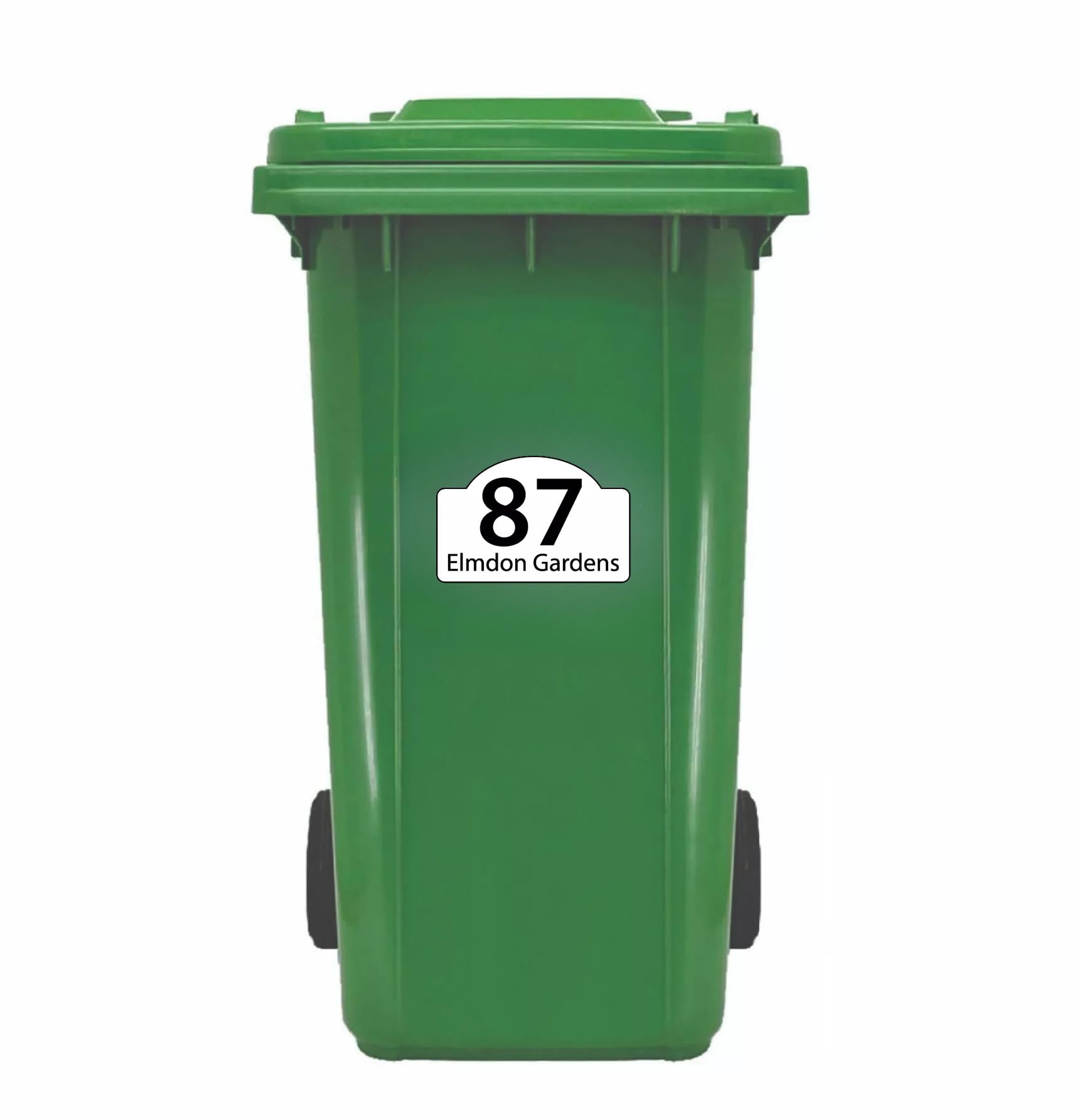 Lot de 2 Étiquettes Pour Poubelles Personnalisable Avec Le N° de Votre Maison et le Nom de Votre Rue Autocollants sur Mesure pour Bacs à Déchets