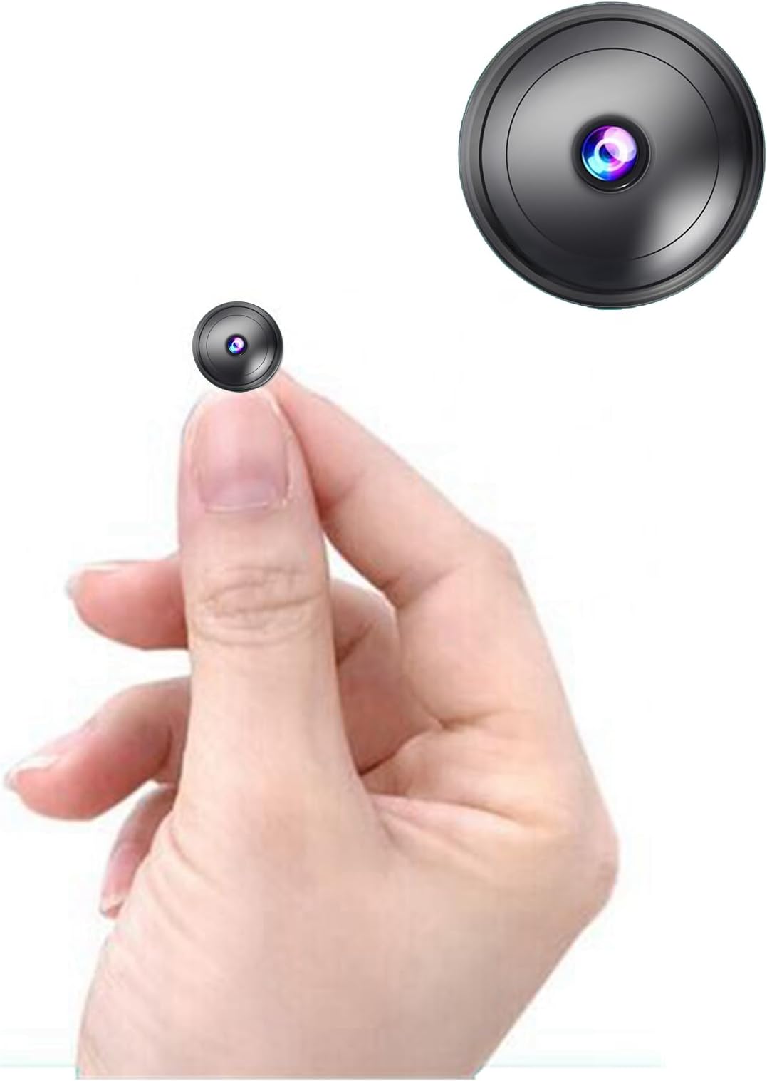 - Only 1.05 inch Hidden Camera with Audio/Video Mini Small Spy Cameras Home Indoor Use Night Vision Motion Detection Baby Monitor Wireless Outdoor Nanny espias ocultas WiFi Security Secret (Small Size)