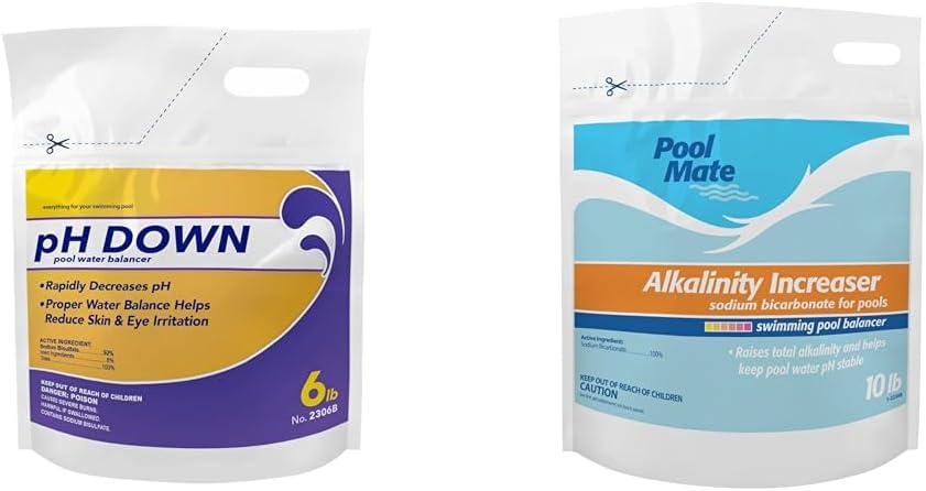 Robelle 2306B pH Down & Pool Mate 1-2256B Alkalinity Increaser for Pools
