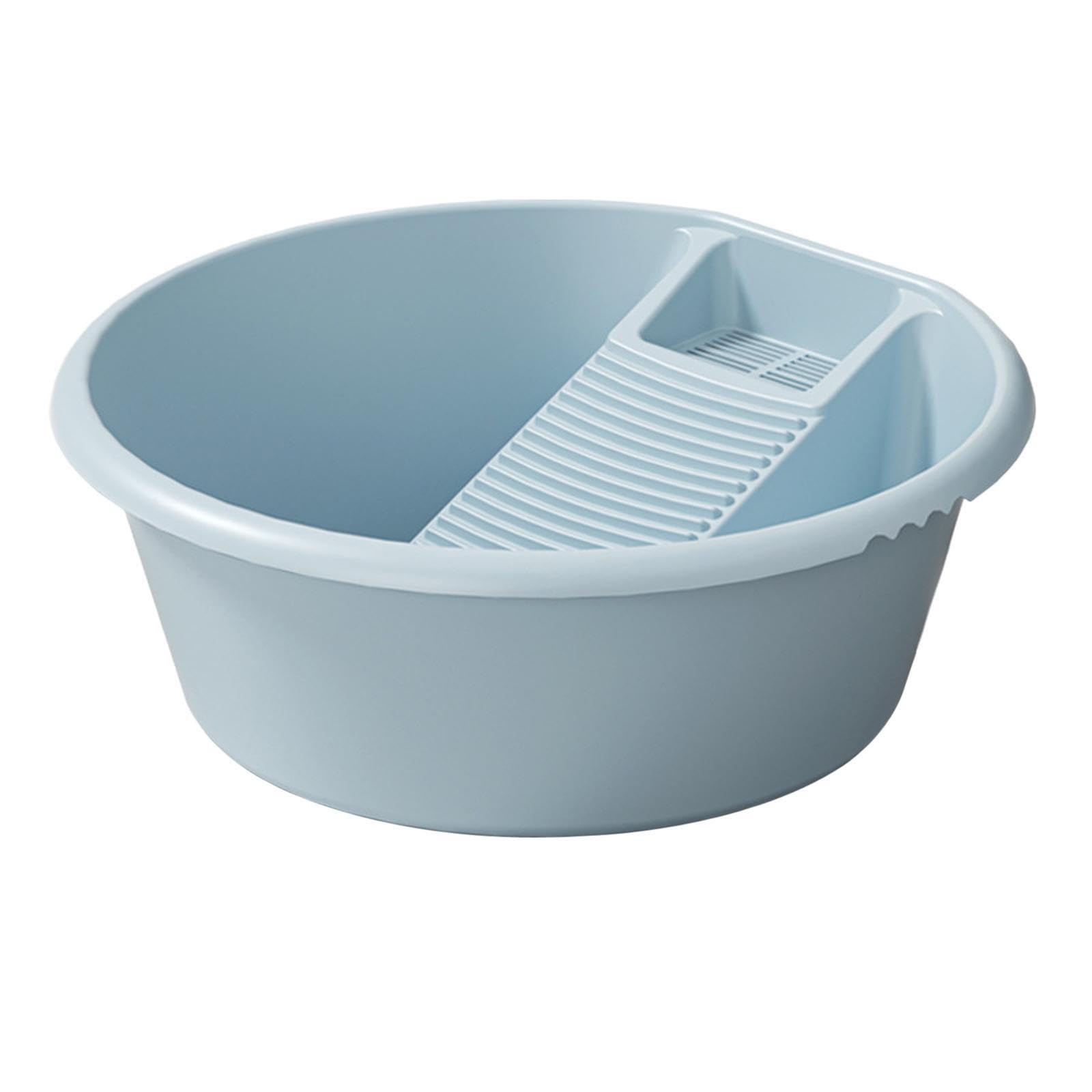 TWISAXC Versatile Cleaning Basin With Integrated Washboard For Efficient Washing Of Clothes And Baby Items Baby Clothes Washing Washboard Basin Manual, Blue, 18.50x18.89x7.48 inch