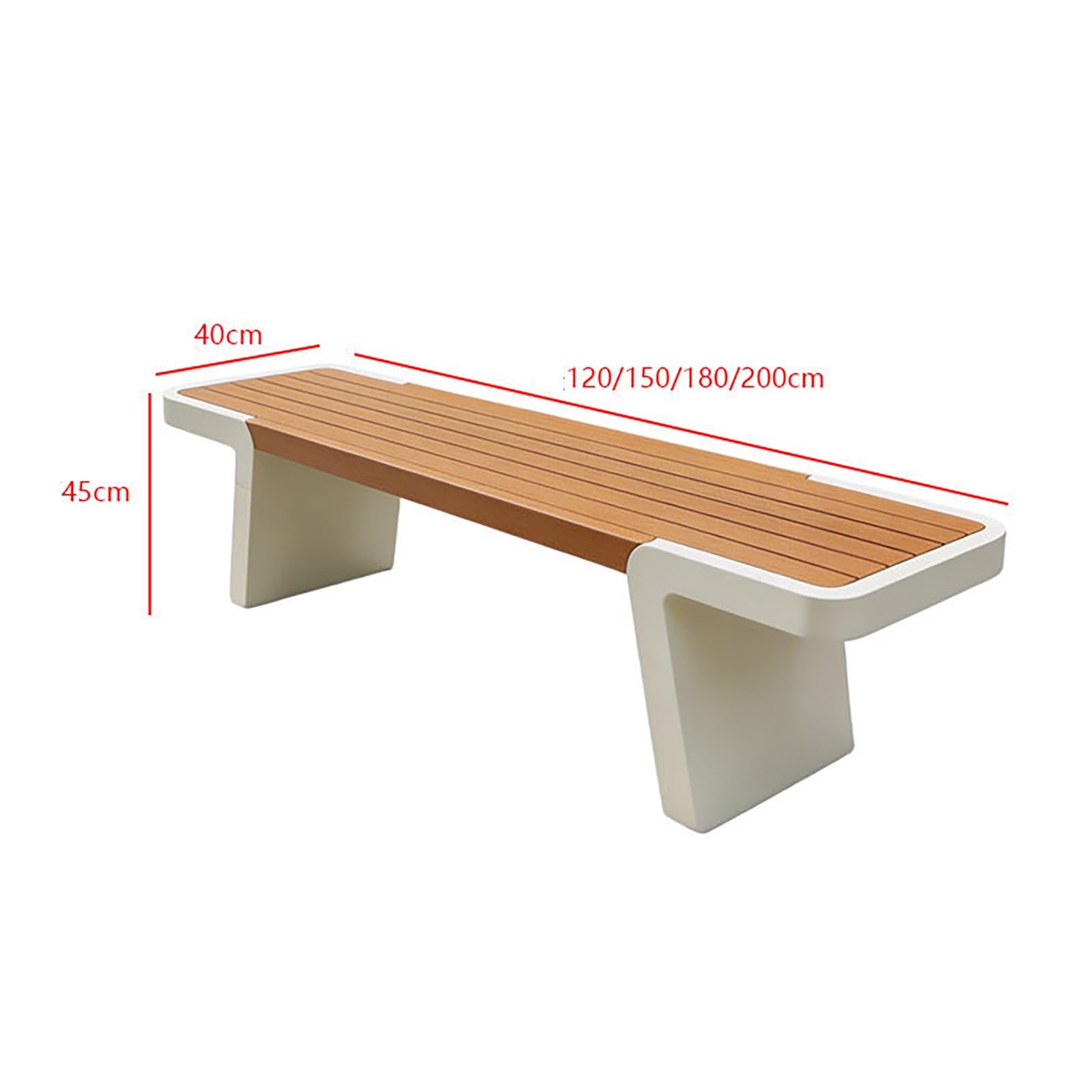 Banco Jardin Exterior 2 Plazas de Madera Sintética Polywood | Banco de Jardin con Estructura Engrosada en Acero Galvanizado, Terraza, Balcón, Porche(Wit,120x40x45cm)