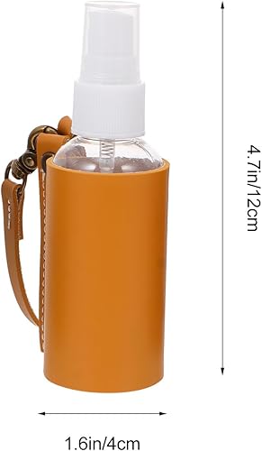 Miniatura 6 de FRCOLOR 3 recipientes de jabón de mano de viaje con soportes de llavero de PU, botellas de spray de plástico, botellas vacías recargables para