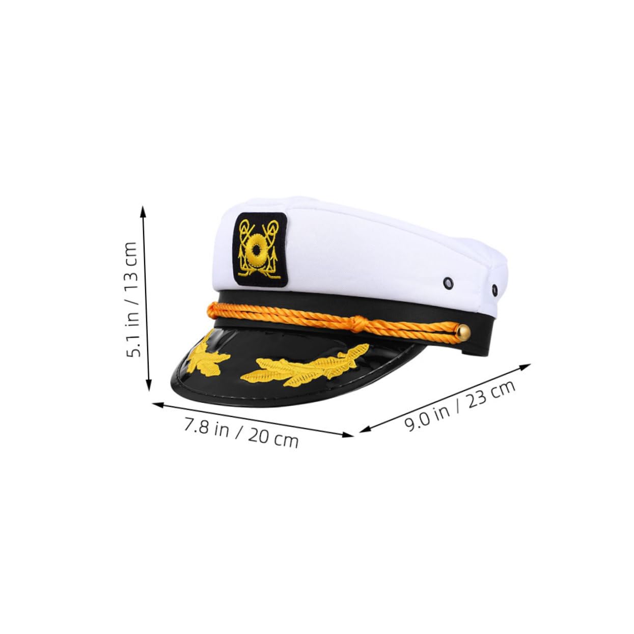 4pezzi Cappello Capitano Regolabile in Poliestere Ricamo Adatto Feste in e Yacht Per Tutte Dimensioni Della