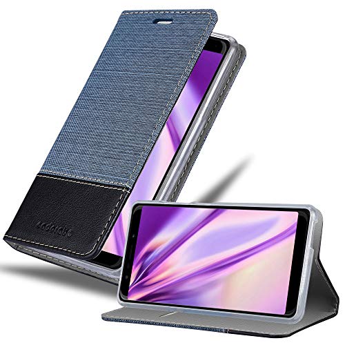 Cadorabo Custodia Libro per WIKO VIEW GO in CLASSY BLU SCURO - con Vani di Carte, Funzione Stand e Chiusura Magnetica - Portafoglio Cover Case Wallet Book Etui Protezione