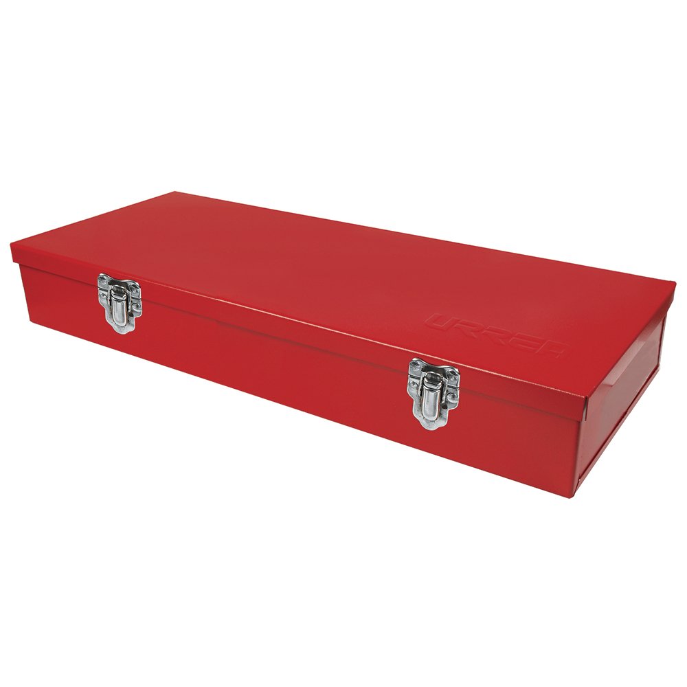 UrreaMetal Tool Box - 15" x 6.7" x 2.2" Tool Storage/Organization Box with 24 Gauge Construction & Durable Red Finish - 5396