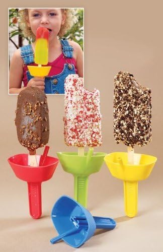A Set of 4 Popsicle Stick Sippers ;Drip Tray Melt Sip Built-in Straw Lets Kids Enjoy Their Favorite Frozen Treats .No Mess or Dripping