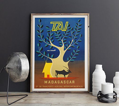 Madagascar wall art affiche haut de gamme style vintage de 16 x 20 pouces - 3