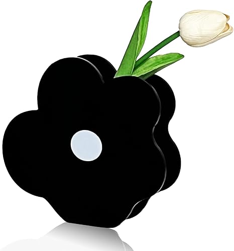 BLOFLO - Florero acrílico en forma de nube negra, florero acrílico moderno, decoración contemporánea para el hogar, oficina, boda