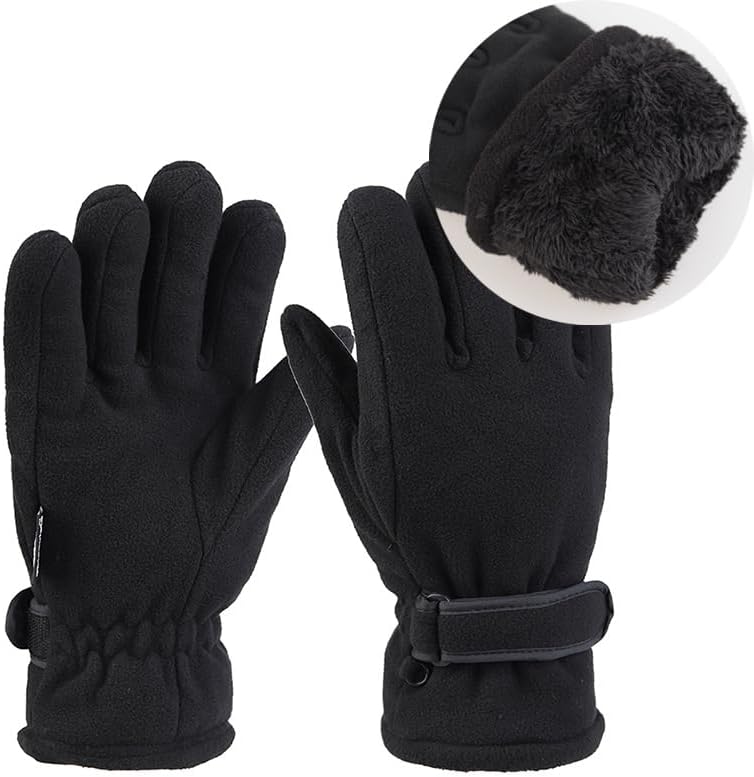 Utaly Polar Fleece Driving Gloves Warmer - Double-layer Windproof Winter Gloves Cold Weather Warm Running Gloves - Image 5