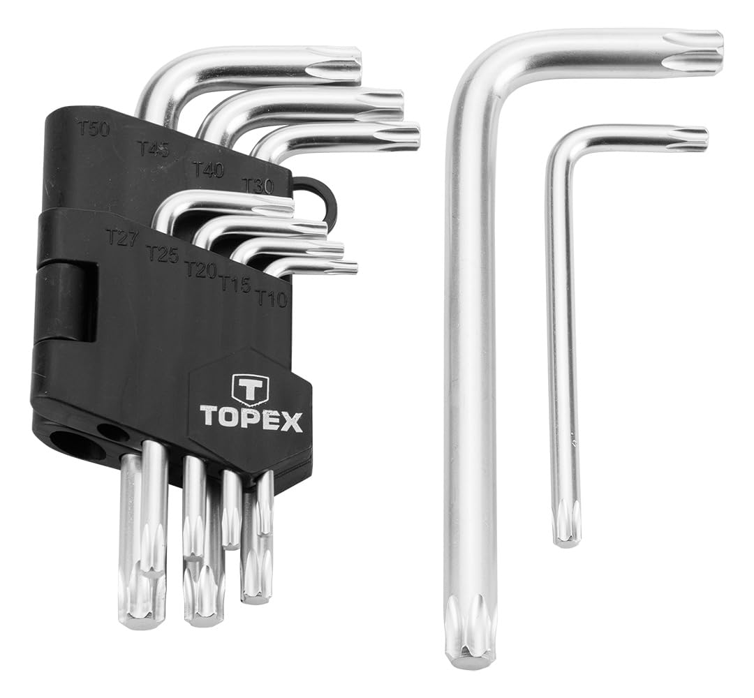 Clé En T Total Tools - Jeu De 9 Clés Torx | Plusieurs Tailles De T10 à T50 | Outil De Desserrage Des écrous Et Vis Torx | Chrome Vanadium T Outil