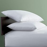 Vista 36 de Crown Collection Juego de 2 fundas de almohada blancas lisas tamaño Queen, hipoalergénicas de 600 hilos, 100% algodón egipcio, fundas de almohada