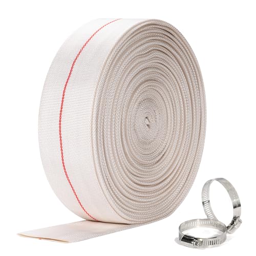 Backwash Hose 1-1/2'ID x 100ft Swimming Pool Discharge Hose Heavy Duty PVC Water Hose With 2 Clamps...