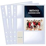 A5 6 Ring Binder Business Card Sleeves with Memo Slot, 40 Pack 240 Pockets Ultra-Clear K-pop Photoca
