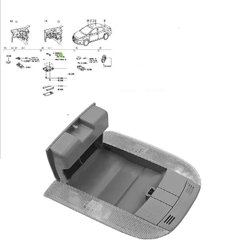 Conjunto 81260-02100-B0 de lámpara de techo y luz de lectura para Corolla 4