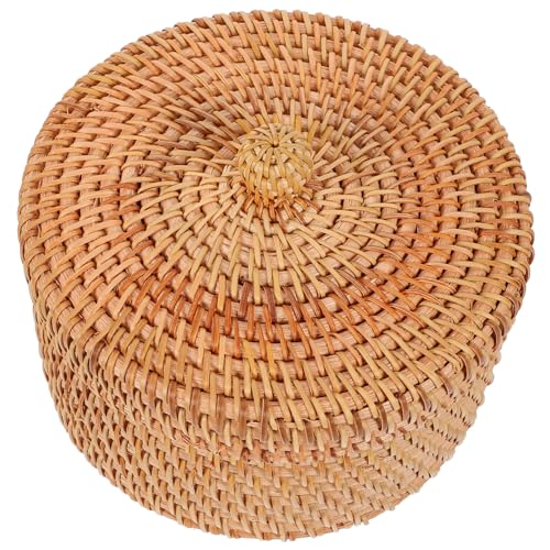 SOLUSTRE Cute Handwoven Rattan Basket Handmade Storage Container for Home Decor Random