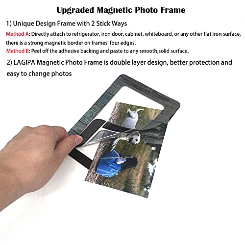 Lagipa 5Pack 4X6 Magnetic Picture Photo Frame For Refrigerator/Home/Office/Wall, Magnetic Photo Display Frame, Fridge Magnets, Retro Style Magnet Board Decor, Magnet & Self-Adhesive 2 Stick Way #TOP3