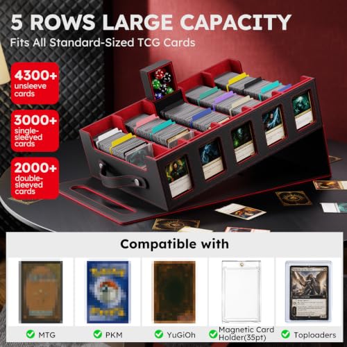 Image of Trading Card Storage Box, 4300+ MTG Deck Box with Magnetic Lid