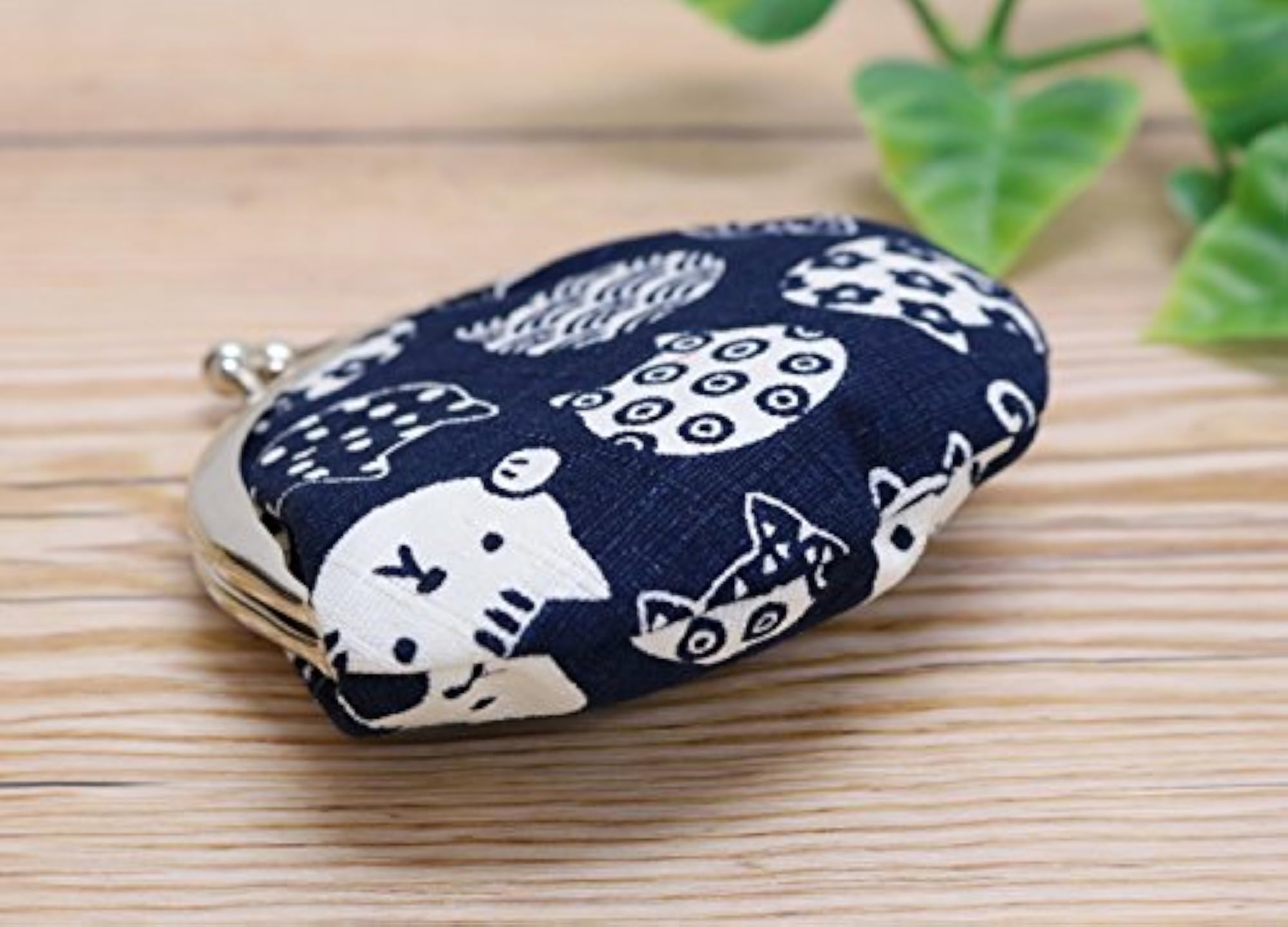 Cat Navy Blue Coin Purse, Cute Design, 2.6 Size