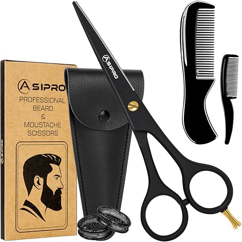 ASIPRO Ciseaux Barbe et Moustache Ensemble Comprenant...