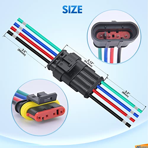 Image of Nilight 4Pin Way Electrical Wire Connector 10 Pack 16AWG Male Female Plug Socket Quick Disconnect Waterproof Play 1.5mm Series Terminal for Car Truck Motorcycle Marine Boat