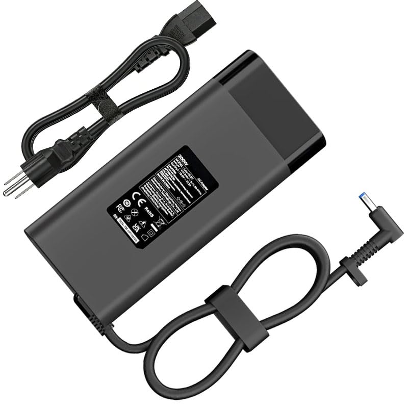 200W Laptop Charger Compatible with HP Victus Gaming 15 16 Omen Gaming 15 17 Pavilion 15 17 TPN-DA10 L00818-850 Victus 15 16 15l i7 13700 RTX 4050 3050 4060 2050 Laptop Power Supply Cord AC Adapter
