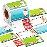 500 Pieces Christmas Tags Christmas Santa Claus Stickers Self Adhesive Christmas Tag Christmas...