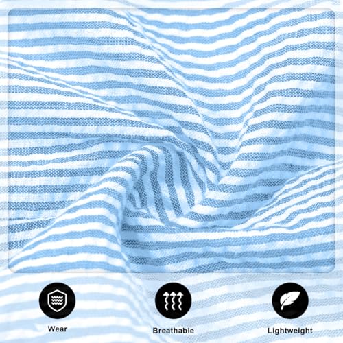 Mens Striped Seersucker Suit Slim Fit 2 Piece Set Tuxedos Sear Wedding Prom Party Suit Groom Jacket Blazer Pants Set2