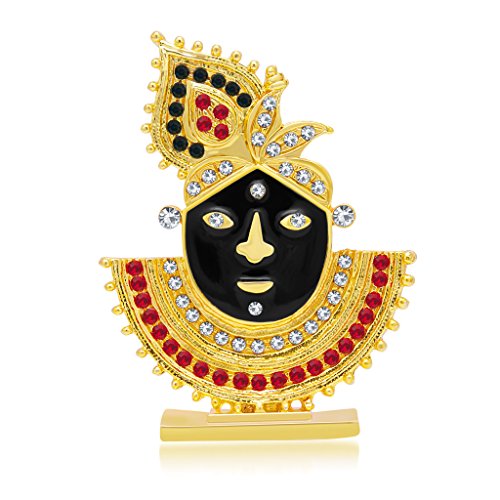 Image of Kulin Lord Krishna Face Idol for Car Dashboard | Home Decor | Gifting Showpiece - 4.5 X 3.6 cm