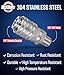 McKillans® 1/4” Nozzle Automatic Quick Connect Fittings - Stainless Steel 1/4” NPT Male Quick Connect Couplers - Coupler for Pressure Washer Gun - Pack of 2