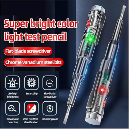 Image of Intelligent Voltage Tester Pen,Non Contact Voltage Tester with LED Indicator Alarm, AC Voltage Detector Pen for Electric Testing, Smart Voltage Test Pencil with Flashlight, Electric Tester for Repair