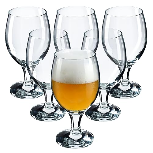 KADAX Copas de vino, copas de vino aptas para lavavajillas, juego de copas y elegante para vino tinto y blanco, copas para servir vino y champán (6 x 400 ml, para cerveza)