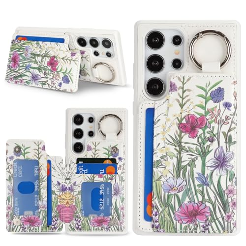 Coque en cuir synthétique Galaxy S24 Ultra Havaya avec anneau support