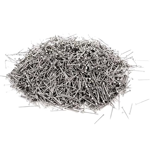 3000x Reißnagel, Kopfstifte & Stecknadeln mit 13mm Kopf für Bastelarbeiten, Näharbeiten, und DIX Projekte Silber