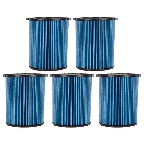 5 Pack Dust Cartridge Filter for RIDGID Vacuums
