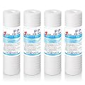DREYOO 4 Pack 10" x 2.5" 1 ?m Sediment Whole House Water Filter Replacement Cartridge, Grooved & High Precision PP Pleated Sediment Cartridge Compatible with AP110, CFS110, WHKF-GD05, AO-WH-PREV-R2