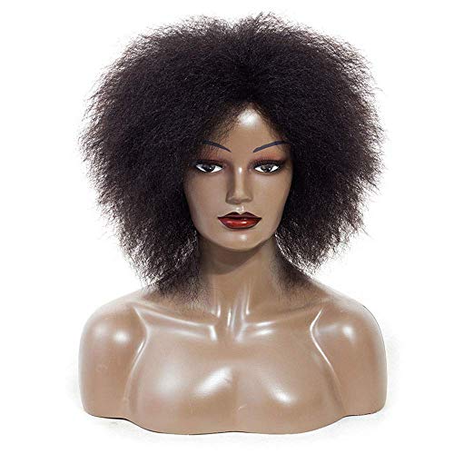 Perruque courte noire solution volume pour cheveux plats style fluffy tête explosive - 2
