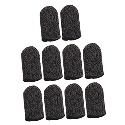 NUOBESTY Manchons de Doigts pour Jeux sur Téléphone Anti-Transpiration en Nylon Respirant Ultra Fins 10 Pièces Accessoire de Jeu Anti-Glisse Confort Coloris Noir