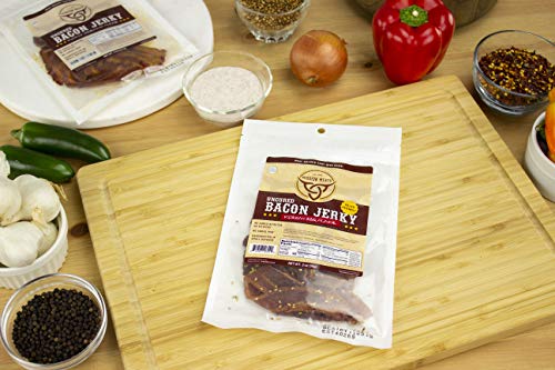 image for EST. 2015 MISSION MEATS Delicious Uncured Real Bacon Jerky Hand Crafte