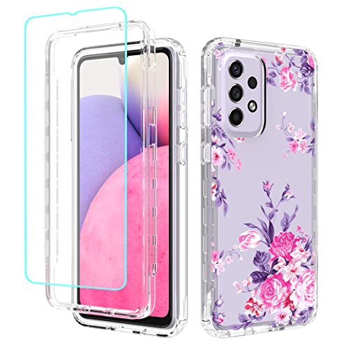 Coque Galaxy A33 5G transparente rose avec verre trempé Samsung
