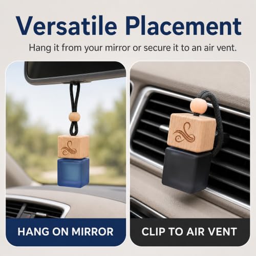Image of Pack of 3 Car Air Freshener Bundle for Men | Greed, Solvere, Bullion Diffuser Oils with Vent Clips, Reed Sticks, Wooden Caps | Up to 9 Month Use | Odor Eliminator Technology | Fragrance Set by Perfa