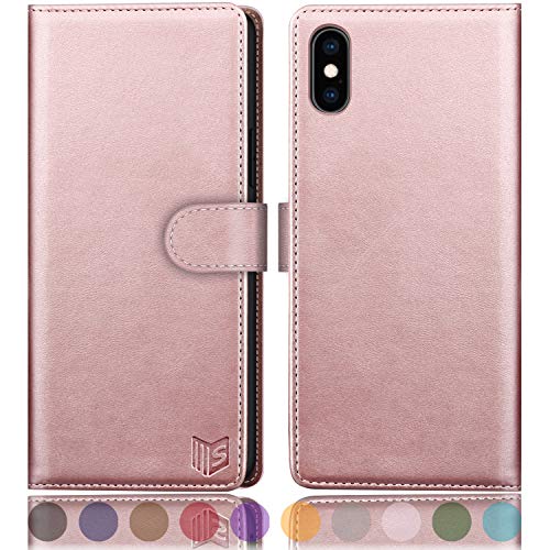 Étui iPhone X XS portefeuille cuir porte-carte housse protection clapet