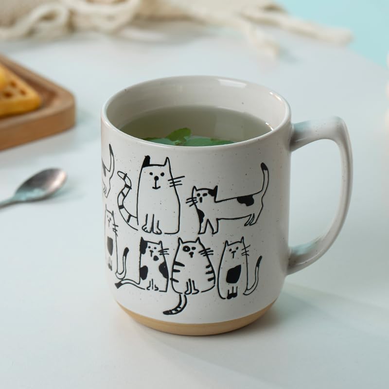 15oz Cat Lovers Mug, Various Kittens Pattern Mug, Cat Coffee Mug Funny Ceramic Tea Cup Novelty Gifts for Office and Home Women Girls Men Dishwasher Microwave Safe, White - Image 5