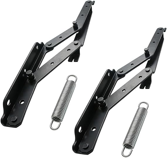 2 Pack Folding Sofa Bed Hinges, with Triangular Spring Support, Heavy Duty Steel Mechanism for Space-Saving Storage Solutions, Black