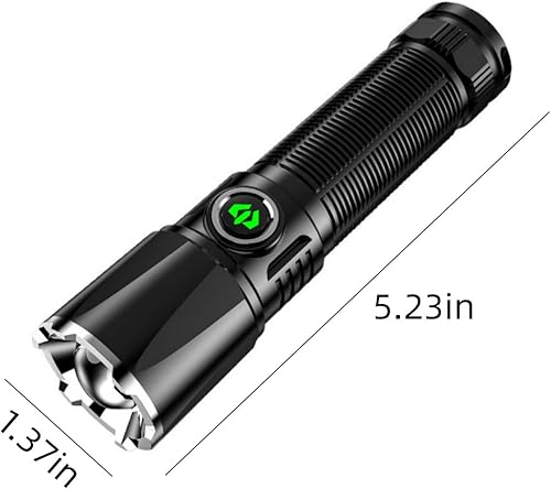 Miniatura 7 de sopatenor Zoomable Potente linterna LED portátil, 100000 lúmenes, súper brillante, impermeable, recargable con 4 modos, mini mano para acampar al