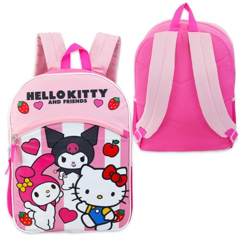 Hello Kitty Backpack Set - Bundle with 16” School Bag, Water Bottle, Stickers, More | Sanrio School Supplies for Girls3