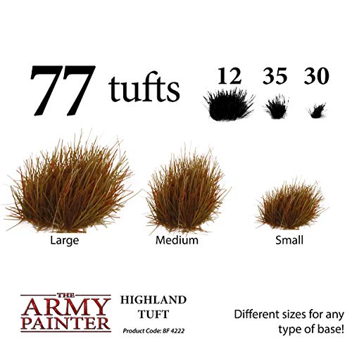 The Army Painter Tufts - Battlefield Tufts: Highland Tuft, 77 Pcs, 3 Sizes -Terrain Model Kit For Miniature Bases & Model Grass Tufts -Diorama Supplies & Diorama Grass For Mini Basing & Gaming Scenery #TOP1